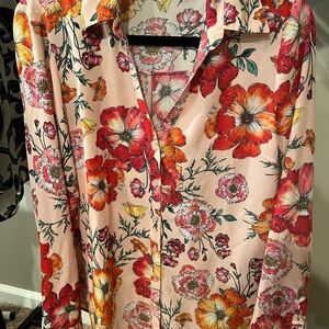 3/$20 Express Floral Button-Up Blouse